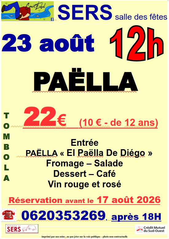 Paëlla le 23 aôut 2026